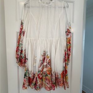 Zimmermann Cream Floral Mini Dress